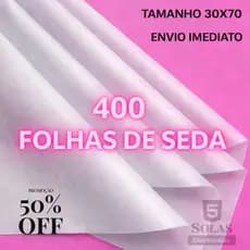 Kit Papel Seda Branco 30x70 Embalagens Decoração Buque Enfeites Artesanatos Cosméticos Lembrancinhas