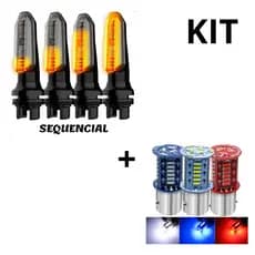 Kit Pisca Led Sequencial Seta Honda Cb250f Twister 2019 Fan Titan + Luz De Freio De Moto Led Light Strobo Estrobo