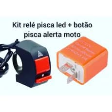 Kit rele 2 pinos+ botão on/off moto/GUIDÃO//pisca/alerta/seta/led