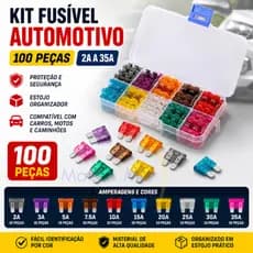 Kit 100 Fusíveis Automotivos Médio Colorido 2A 3A 5A 35A Universal