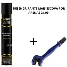 Escova Dupla Limpeza Para Corrente Universal e Transmissão de Bike e Moto Mais desengripante.