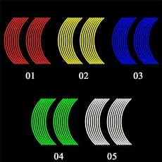 16Pcs Decalque De Rodas Lotes De Listras Refletoras Tiras De Fita Adesiva De Motocicleta Carro De Aro