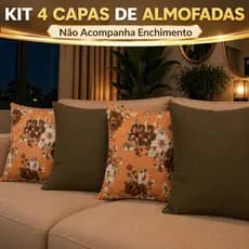 4 Capas Almofadas Decorativas 50x50 Sem Refil Luxo Modernas Estampadas Com Ziper Invisivel Lavavel