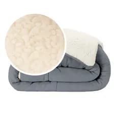 Coberdrom Casal Queen Sherpa Edredrom Pele de Carneiro 2,40m x 2,20m