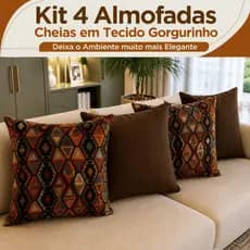 Kit 04 Almofadas Cheias ou Vazias Decorativas 50x50 Luxo Delicada