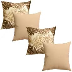 4 Capas De Almofadas Decorativas Sem Refil 50x50 Com Ziper Lavavel Anti Bolinha Sem Desbotamento Ful