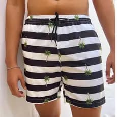 Short Praia Bermuda Mauricinho Masculino Tactel Com Elastano Moda Praia Piscina Secagem Rápida Academia Treino