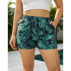 Short Feminino praia Tactel Estampado Com Elastano Saída de praia Piscina Academia shortinho praia