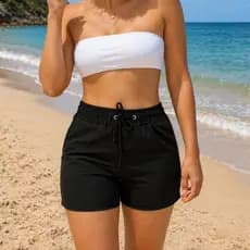 Short Feminino praia Tactel Com Elastano shortinho Saída De Banho academia treino piscina short praia feminino