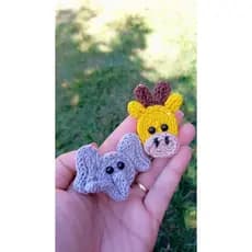 aTaliArtes - Chaveiro animais personalizados em tricotin - Safari, ovelha, Pingouin, Cachorro,Gato, unicórnio