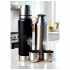 Garrafa Térmica para Café 1 Litro -Garrafa Longa Duração  - Garrafa inox Conserva quente/frio - camping Garrafa de Café