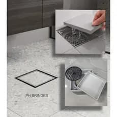 Ralo Oculto 11x11 e 15x15  Ralo Invisível Seca piso Porcelanato com grelha