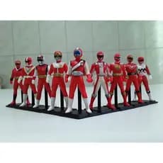 12 Bonecos Em Miniatura Super Sentai Ranger Red Chronicle