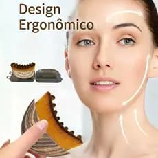 Escova Facial Massageadora Drenagem Linfática Anti Reduz Inchaço Lifting rosto com caixa Macia Para Contorno E Mandíbula