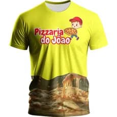 Kit 5 Camisetas Personalizadas Pizzaria Com sua Logo Seu nome Dry Fit