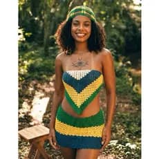 Coleção Copa do Mundo - Conjunto de crochê Brasileirice
