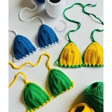 3 Tops de crochê biquíni Brasil