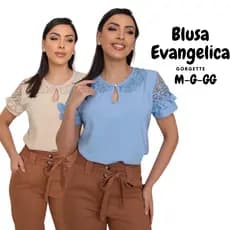 Blusa Feminina Com Manga Tule E Poá Tecido Crepe Gorgette