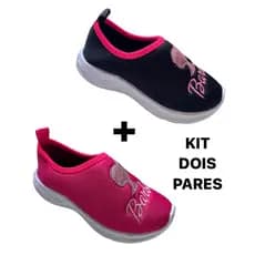 Kit 2 Pares Tênis Da Barbie Feminino Infantil Modinha Levinho e Resistente