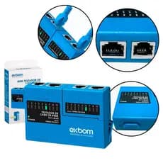 Mini Testador de cabo de rede RJ45 RJ11 Bateria 9 com led indicador Original Exbom