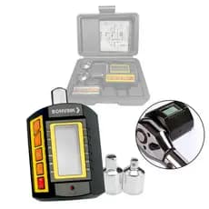 Chave Torquímetro Digital com Adaptadores e alarme sonoro 1/4 e 3/8 tela led a bateria Bomvink