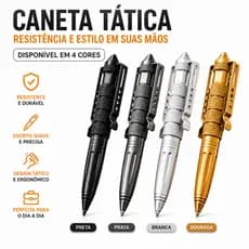Caneta de Alumínio Profissional Multifuncional Tática em aço inoxidável Resistente 15cm A Melhor Top