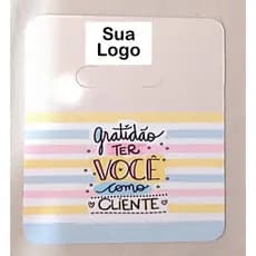 100 Unidades Cartela Tag Personalizado com logo Para Chaveiro + 100 Saquinhos