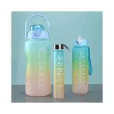 Garrafas Squeeze Motivacionais Garrafa Água Academia Com 2L, e 900ml e 300ml Portátil Adesivos