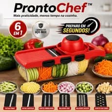 Cortador de Legumes 6 em 1 Multifuncional Mandoline Fatiador Ralador de Legumes com Recipiente ProntoChef™