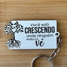 Kit Chaveiros Arvore em MDF Personalizado – Lembrancinha Cristã com Versículo Bíblico Personalizado MDF