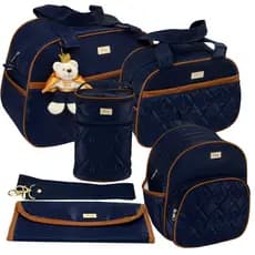 Kit Bolsa Bebê Maternidade Masculino/menino LUXO 5 Peças Baby