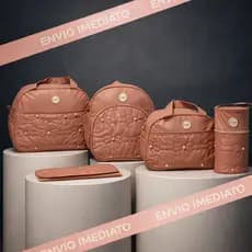 Bolsa Maternidade menino ou menina Grande Impermeável com Trocador Térmica + Porta Mamadeira Kit 5 Peças para bebe
