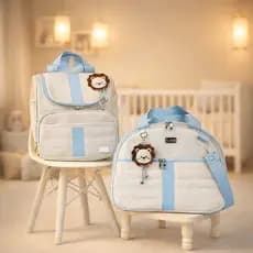 Kit 2 Peças Bolsa Maternidade Luxo Para Bebê Menino ou Menina – Completo, Impermeável, Ideal para Gestante e Viagens