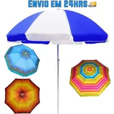 Guarda-sol Grande Estampado Praia Pesca Piscina Alumínio 1,80m Lazer