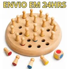 Jogo da Memória em Madeira Com Pinos Coloridos Jogo Memória Educativo Montessori Crianças  Adultos