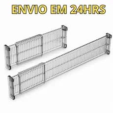 Divisória de Gaveta Separador Ajustável Colmeia Cinza Organizador Modular Regulável Acrílico