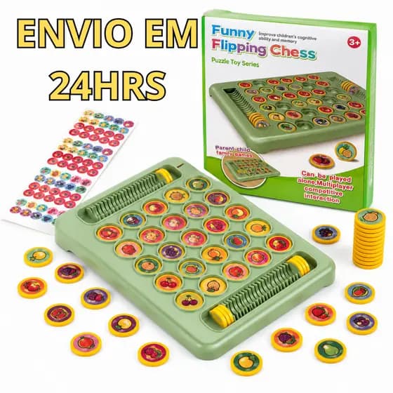 Jogo da Memória Com Tabuleiro Portátil Educacional Pedagógico Concentração Brinquedo Criança