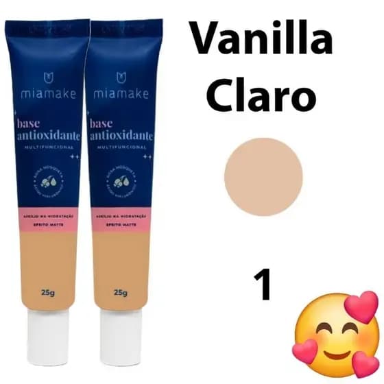KIT COM 2 BASES ANTIOXIDANTE MIA MAKE - CORES CLARAS e MEDIAS