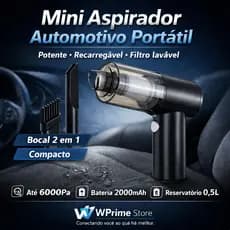 Mini Aspirador Automotivo Portátil Potente Recarregáve