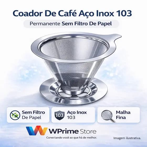 Coador de Café Inox com Malha Fina para Sabor Mais Puro