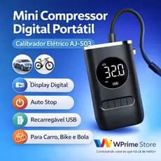 Mini Calibrador Compressor Elétrico Digital Portátil Pneu Carro Bike Bivolt