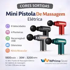 Mini Pistola De Massagem Elétrica Com Acessórios E 6 Modos De Velocidade (Cores Sortidas)