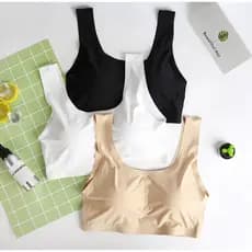 Top Sutiã Regata Feminino Sem Costura Ice Silk Confortável Alta Elasticidade Uso Diário