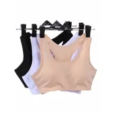 Top Sutiã Nadador Feminino Sem Costura Confortável Alta Elasticidade Uso Diário