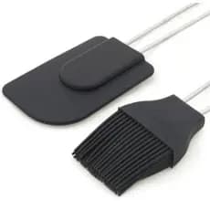Kit 01 Espátula e 01 Pincel de Silicone com Cabo de Acrílico 24 cm