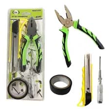 Kit de Ferramentas 04 Peças Alicate Estilete Fita Isolante e Chave