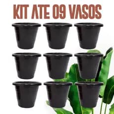 Kit ate 9 Vasos GRANDE 19x22cm para Plantas e Mudas jarro Plástico Reforçado