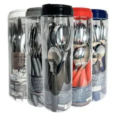 Conjunto de talheres colorido Faqueiro 16 Peças Aço Inox com Pote condimentos