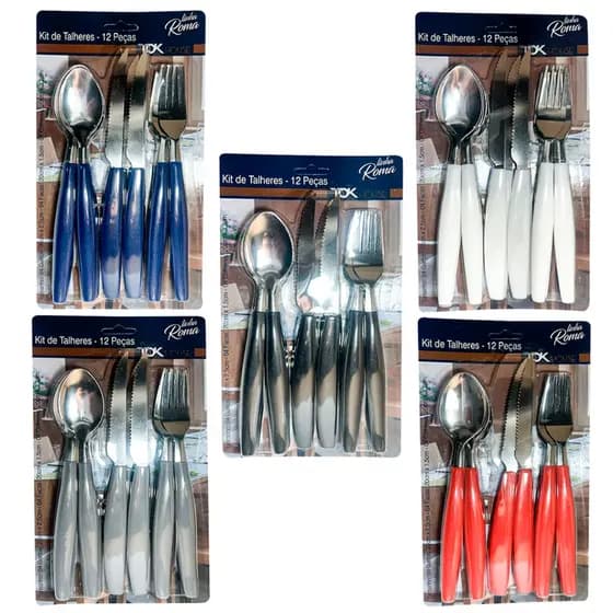 Conjunto de Talheres/Faqueiro Aço Inox 12 peças Prático Jogo de Talher