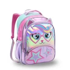 Mochila Escolar Infantil Menina Costas Gatinha Feminina Rosa